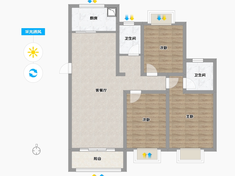 河南省-鹤壁市-合泰玺园-91.02-户型库-采光通风