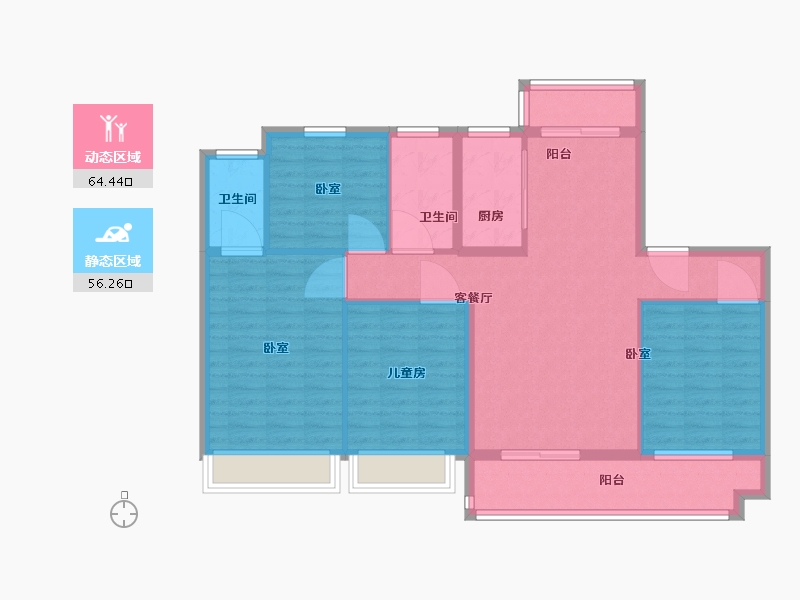 河南省-驻马店市-名门颐和府-109.01-户型库-动静分区