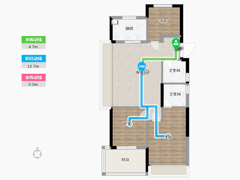 浙江省-杭州市-溪上俪庭-76.00-户型库-动静线