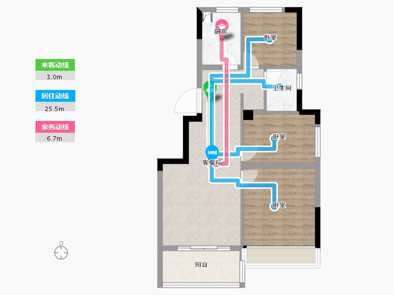 浙江省-宁波市-蓝城杨柳映月-68.00-户型库-动静线