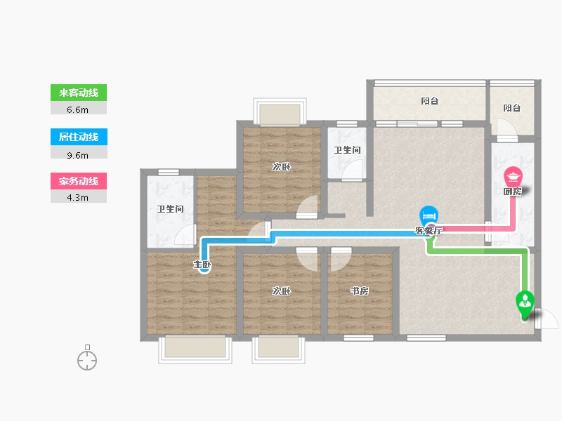 云南省-昆明市-广电苑·和园-106.85-户型库-动静线