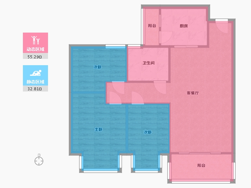 江苏省-无锡市-恒大观澜府-80.00-户型库-动静分区