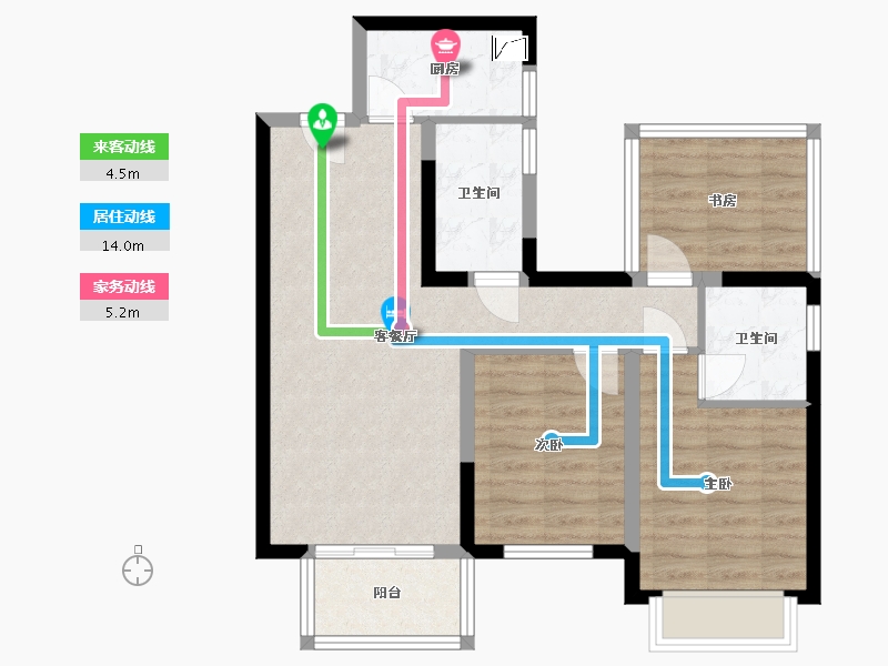 广西壮族自治区-南宁市-龙湖春江天越-70.39-户型库-动静线