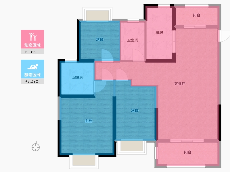 江苏省-无锡市-恒大观澜府-96.00-户型库-动静分区