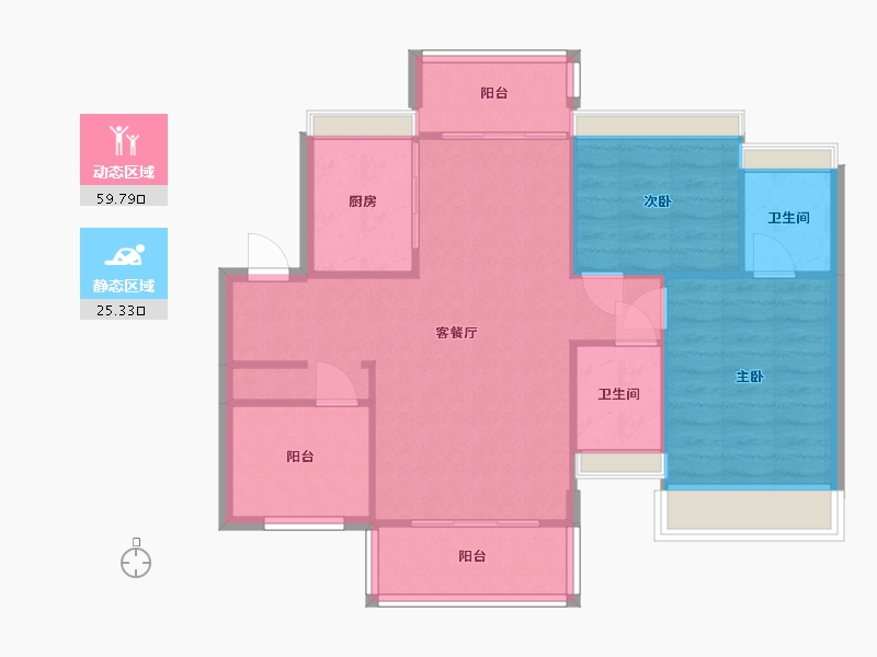 广东省-中山市-中荟城-77.90-户型库-动静分区