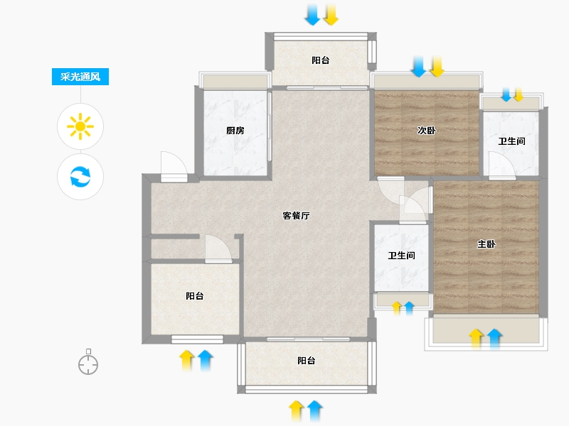 广东省-中山市-中荟城-77.90-户型库-采光通风