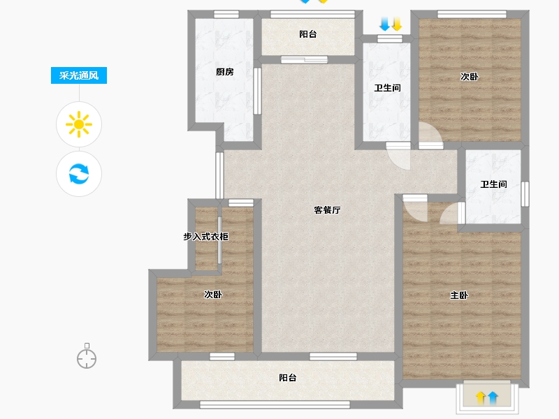 山东省-临沂市-宝德新里程-113.51-户型库-采光通风