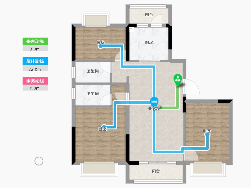 湖北省-荆州市-石首碧桂园·交投御府-86.82-户型库-动静线