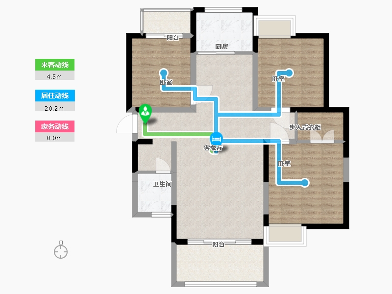 河南省-南阳市-仲景·康城壹品-96.48-户型库-动静线