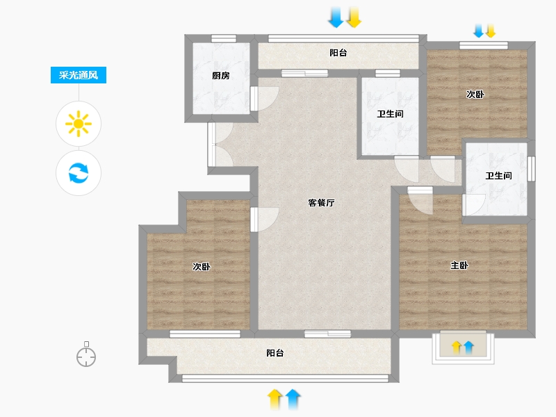 山东省-临沂市-诚德翰林园-100.01-户型库-采光通风