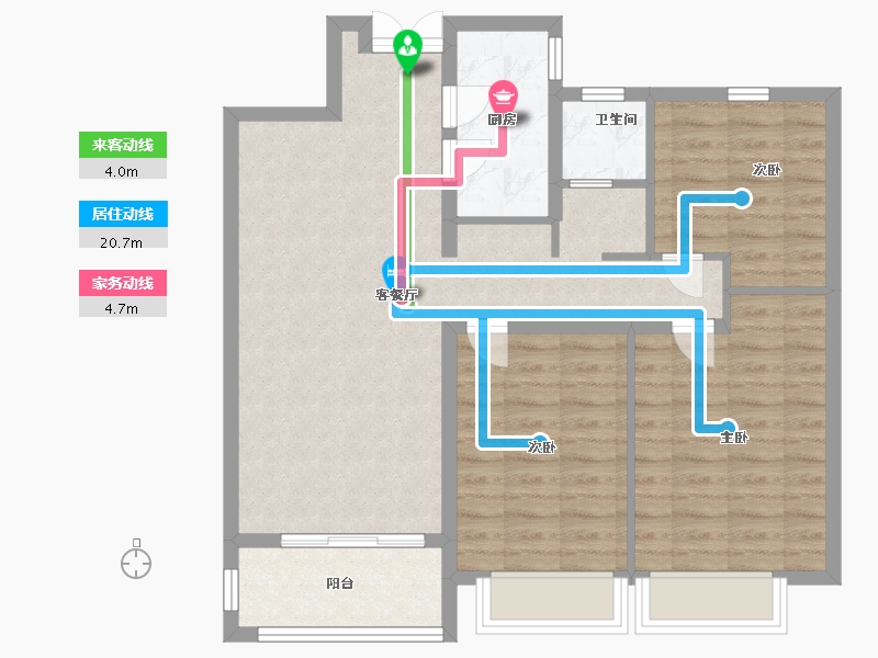 山东省-临沂市-宝丽世纪城-85.00-户型库-动静线