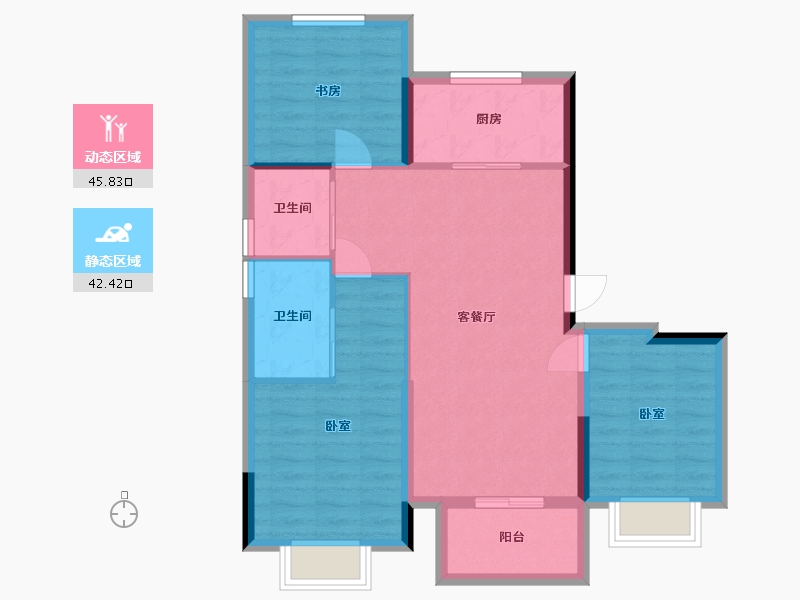 江苏省-苏州市-禹洲·嘉荟星岛-79.47-户型库-动静分区