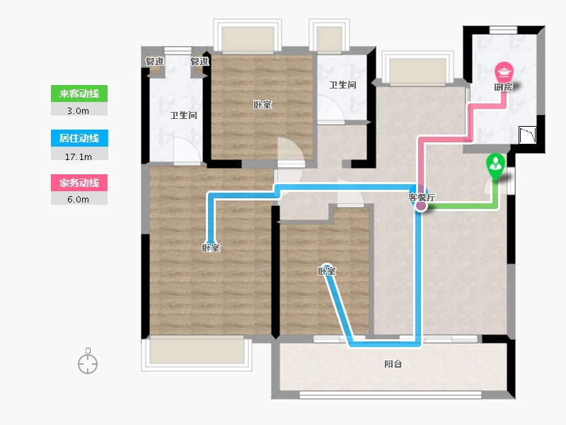 湖北省-武汉市-保利星河九洲-98.00-户型库-动静线