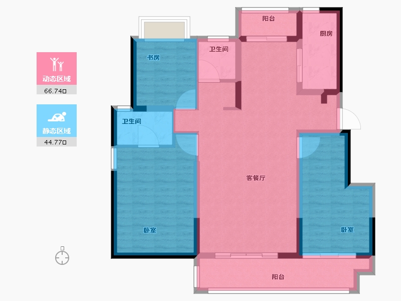 湖北省-荆州市-曲池东院-100.00-户型库-动静分区