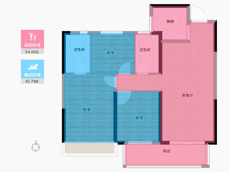 河南省-南阳市-军隆广场-86.78-户型库-动静分区