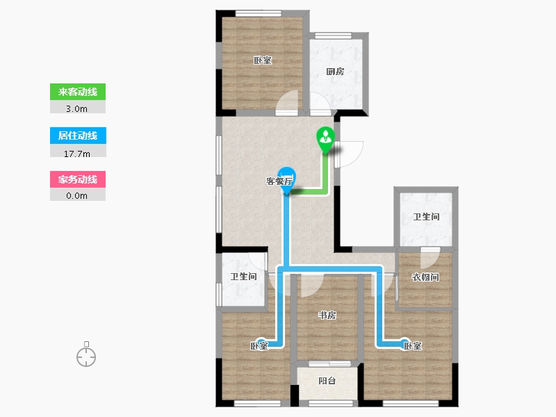 浙江省-金华市-秦王公馆-99.43-户型库-动静线