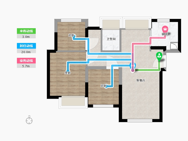 福建省-厦门市-中南青樾-62.30-户型库-动静线