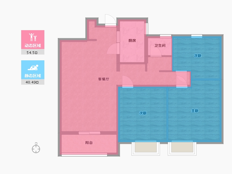 山东省-临沂市-宝丽世纪城-85.00-户型库-动静分区