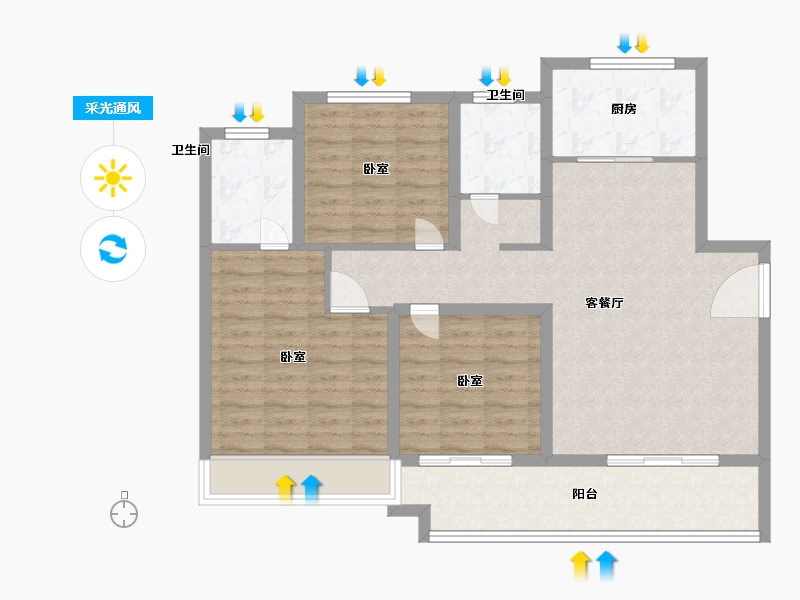 河南省-驻马店市-巨源国际花园-94.00-户型库-采光通风