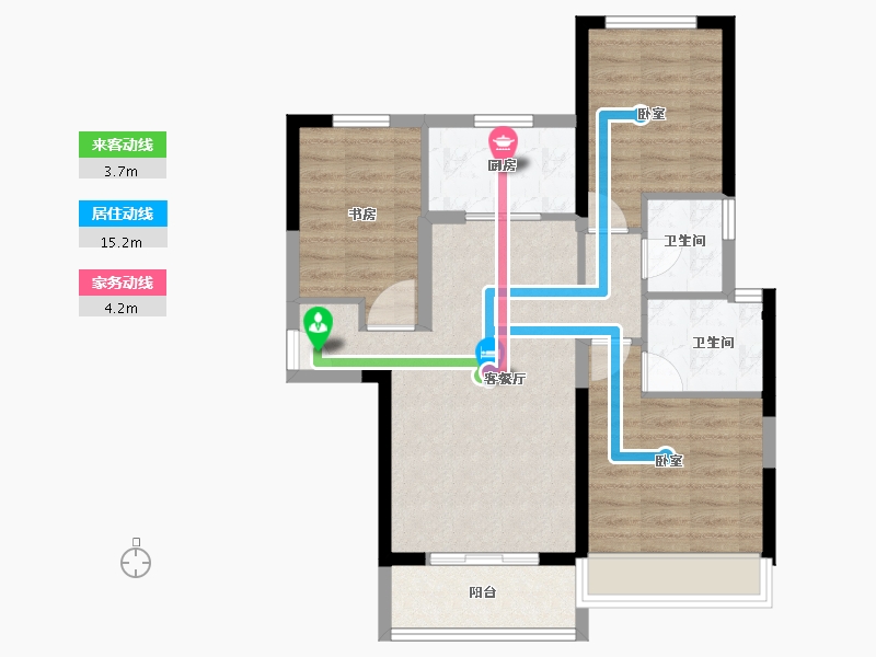 湖北省-黄冈市-浠水碧桂园江湾城-74.45-户型库-动静线