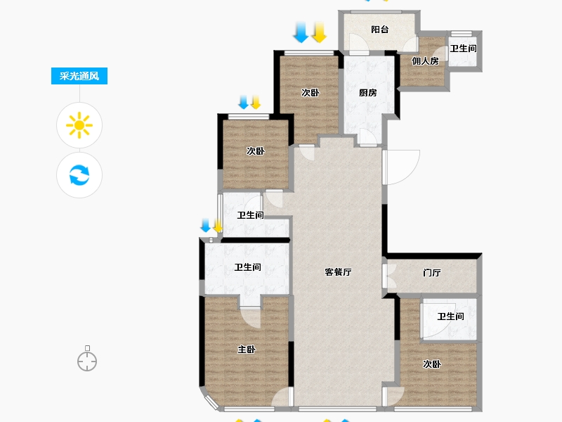 福建省-厦门市-中骏天盈-165.26-户型库-采光通风