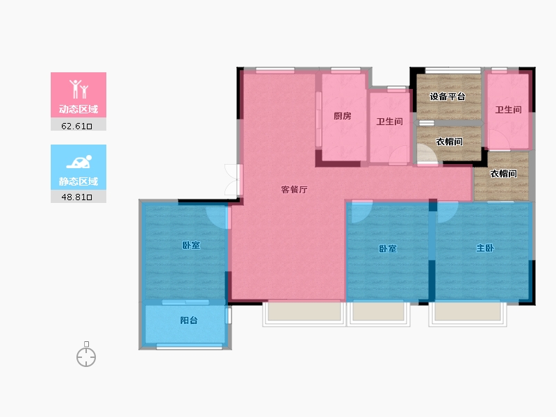 浙江省-金华市-中天公元诚品-113.00-户型库-动静分区