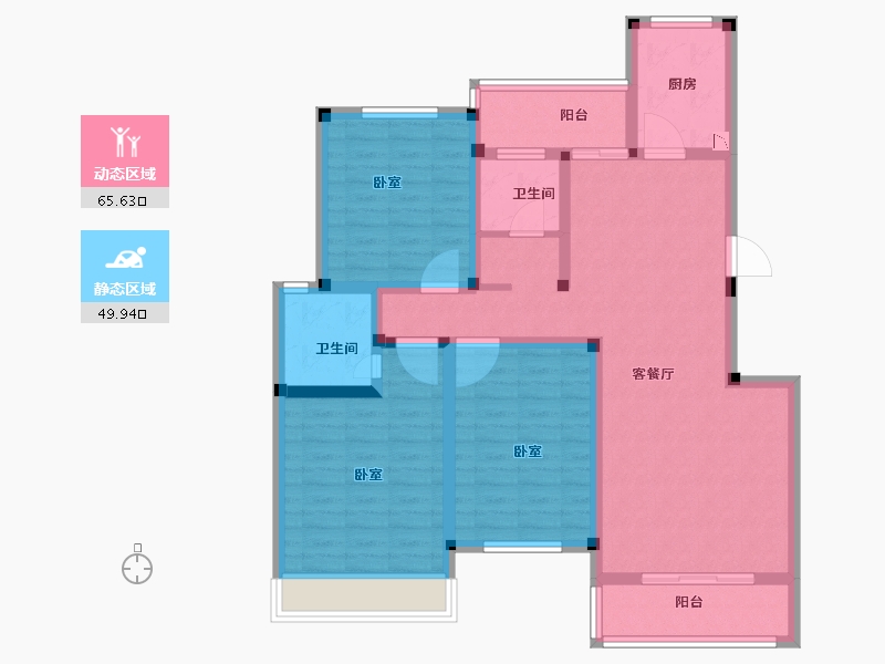 河南省-南阳市-金和苑-102.00-户型库-动静分区