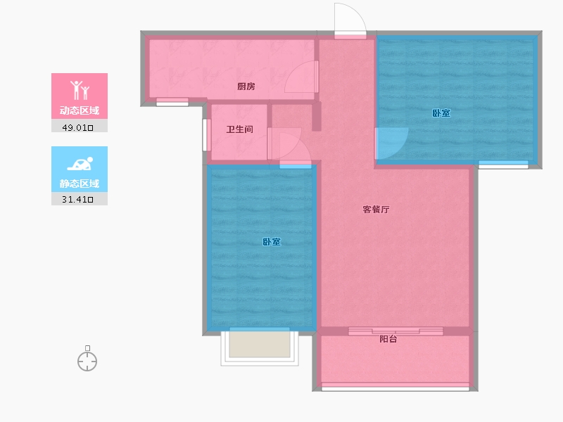 河南省-南阳市-菊城豪庭-72.00-户型库-动静分区