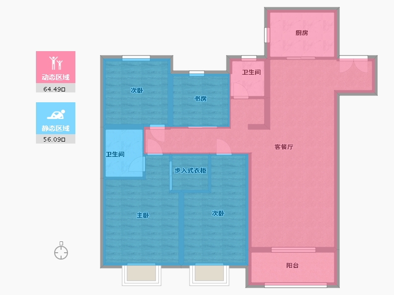 山东省-临沂市-宝丽世纪城-108.00-户型库-动静分区