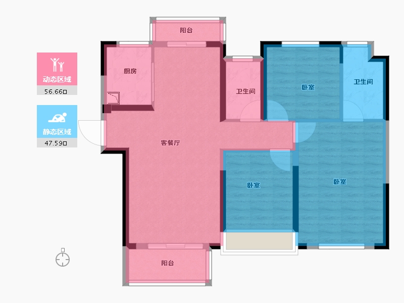 湖北省-宜昌市-万科理想城-93.00-户型库-动静分区