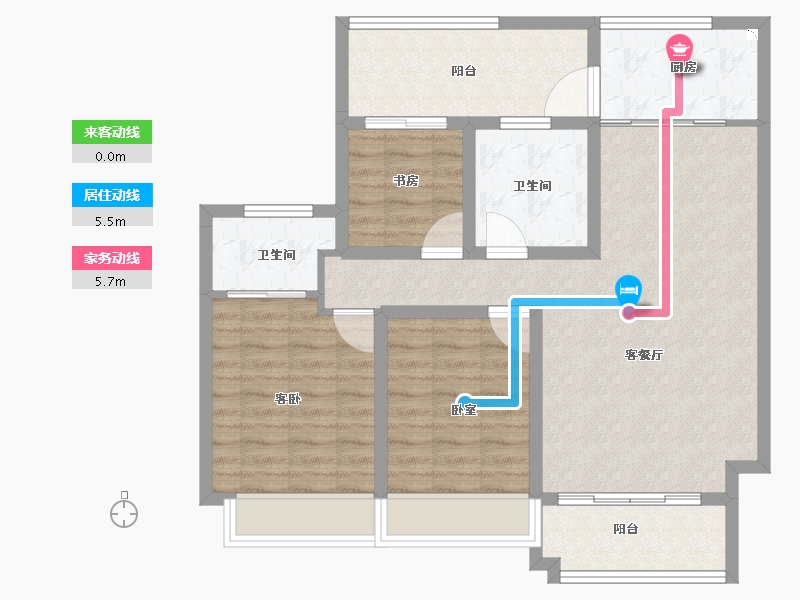 河南省-信阳市-信阳美好生活家园-89.63-户型库-动静线