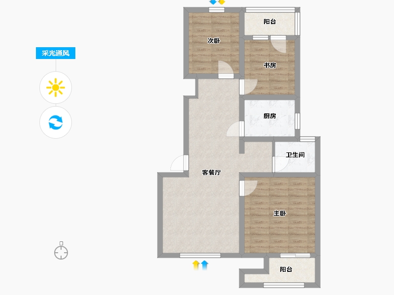 山东省-临沂市-优诗美地-73.93-户型库-采光通风