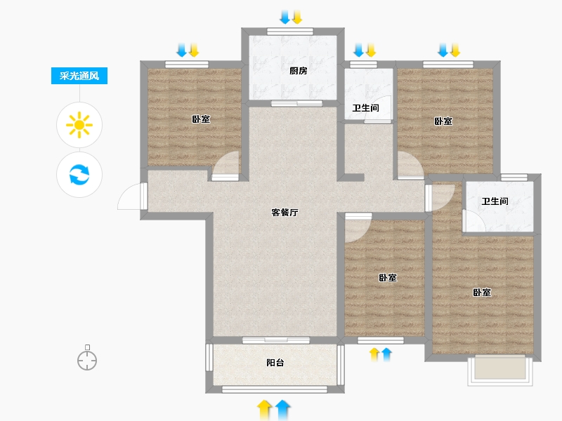 河南省-商丘市-尚都国际二期-114.01-户型库-采光通风