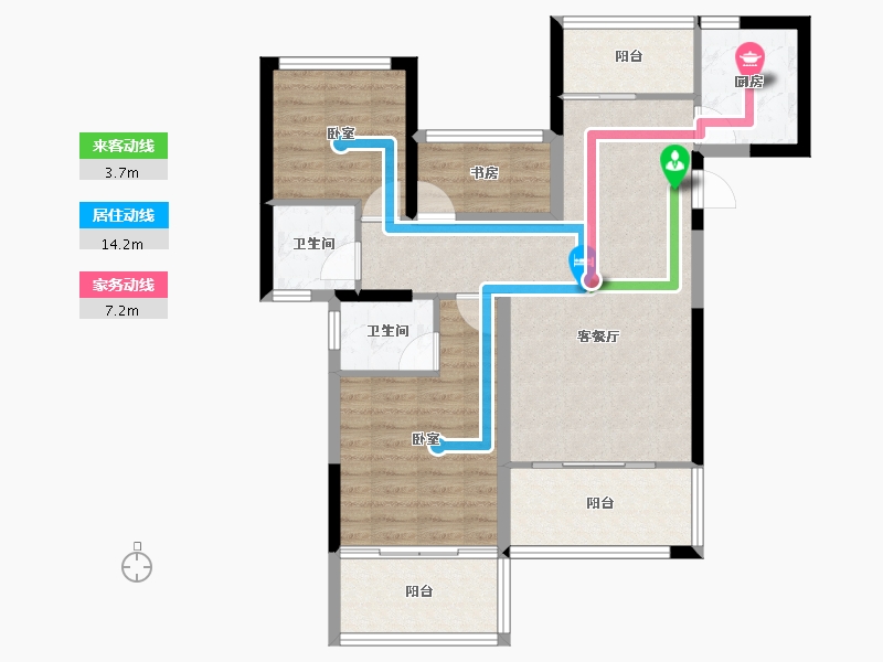 湖北省-十堰市-芳华里-82.56-户型库-动静线