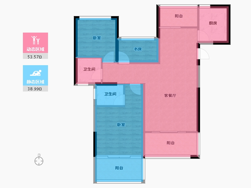 湖北省-十堰市-芳华里-82.56-户型库-动静分区