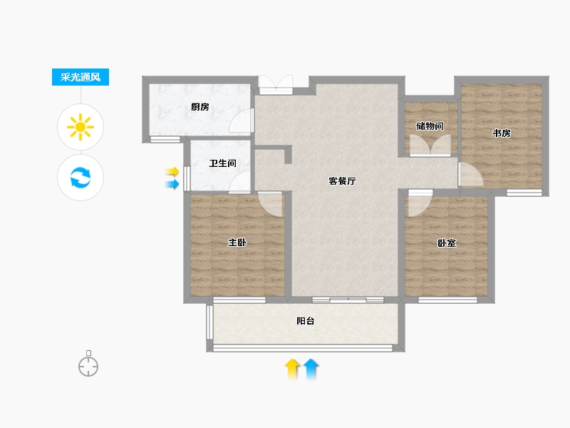 山东省-枣庄市-城建·中石玺悦城-98.04-户型库-采光通风