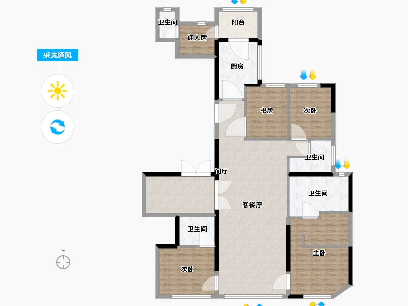 福建省-厦门市-中骏天盈-149.42-户型库-采光通风