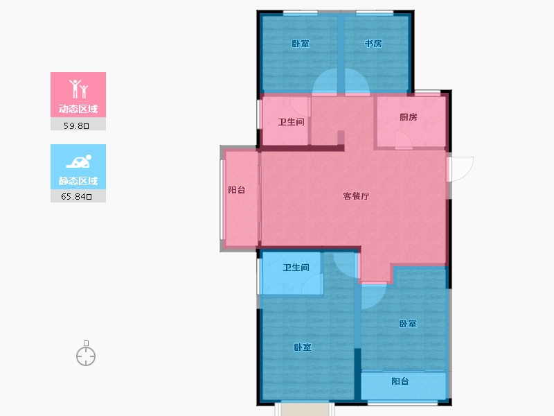 山东省-菏泽市-中达诚府-113.00-户型库-动静分区