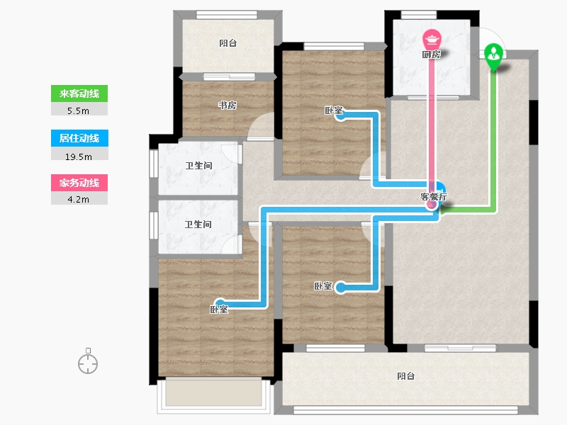 湖北省-黄冈市-滨河壹号-103.24-户型库-动静线