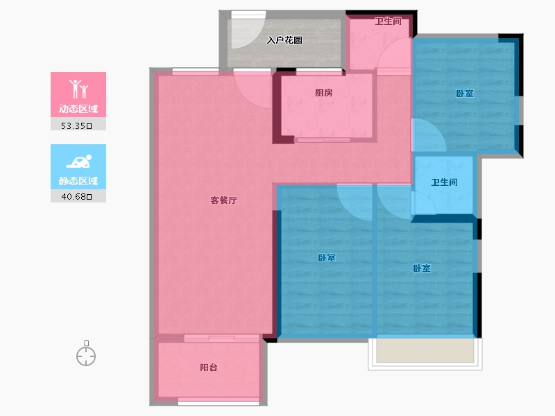 湖北省-黄冈市-邻江公馆-90.19-户型库-动静分区