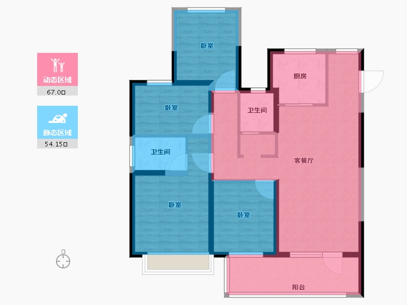 山东省-德州市-弘明·澜湖郡-108.00-户型库-动静分区