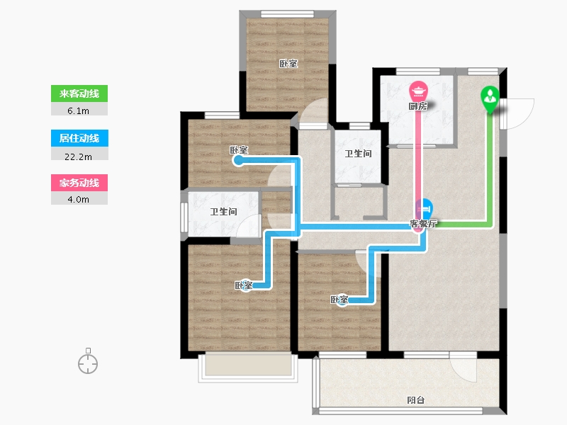 山东省-德州市-弘明·澜湖郡-108.00-户型库-动静线