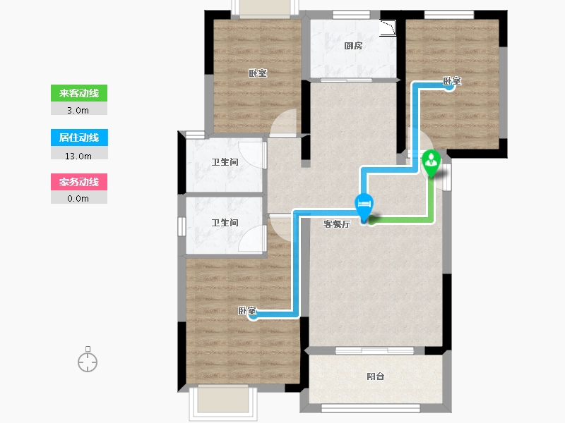 湖北省-黄冈市-红安太阳城-82.26-户型库-动静线