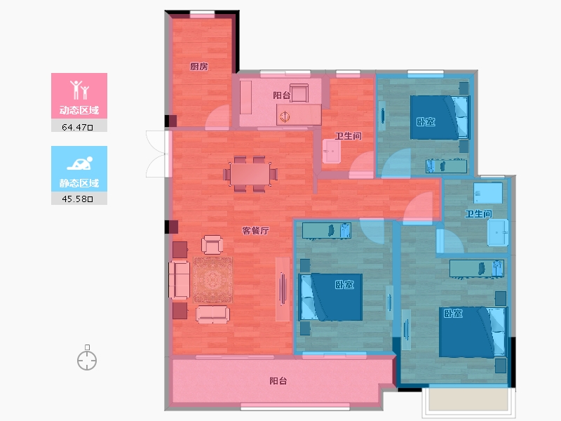 浙江省-宁波市-星港湾-100.01-户型库-动静分区