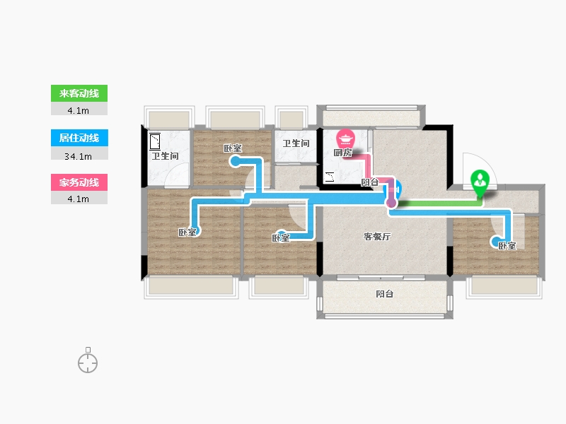 湖北省-襄阳市-宜城碧桂园-111.42-户型库-动静线