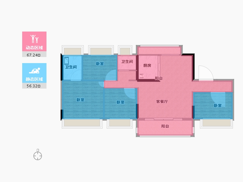 湖北省-襄阳市-宜城碧桂园-111.42-户型库-动静分区