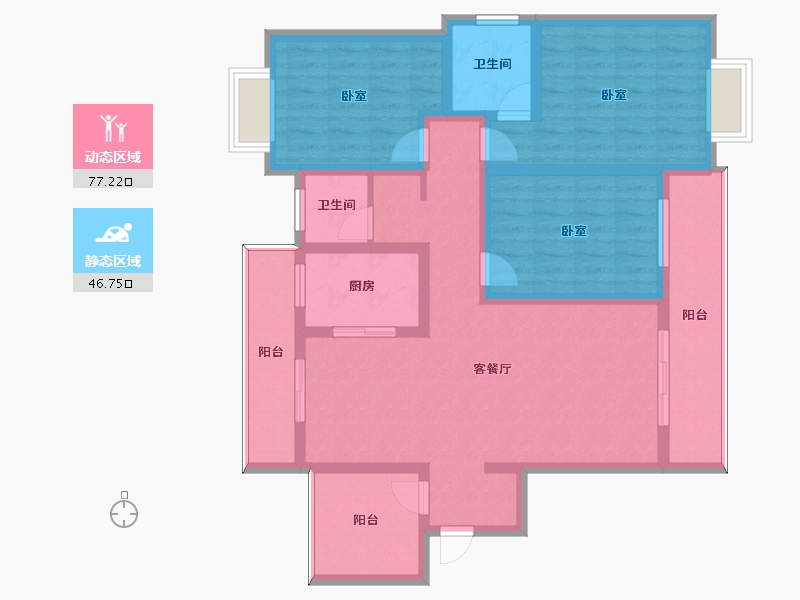 河南省-许昌市-怡通蓝堡佳苑-109.59-户型库-动静分区