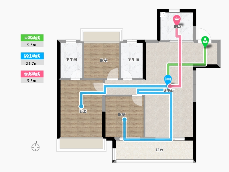 湖北省-宜昌市-万科理想城-85.00-户型库-动静线