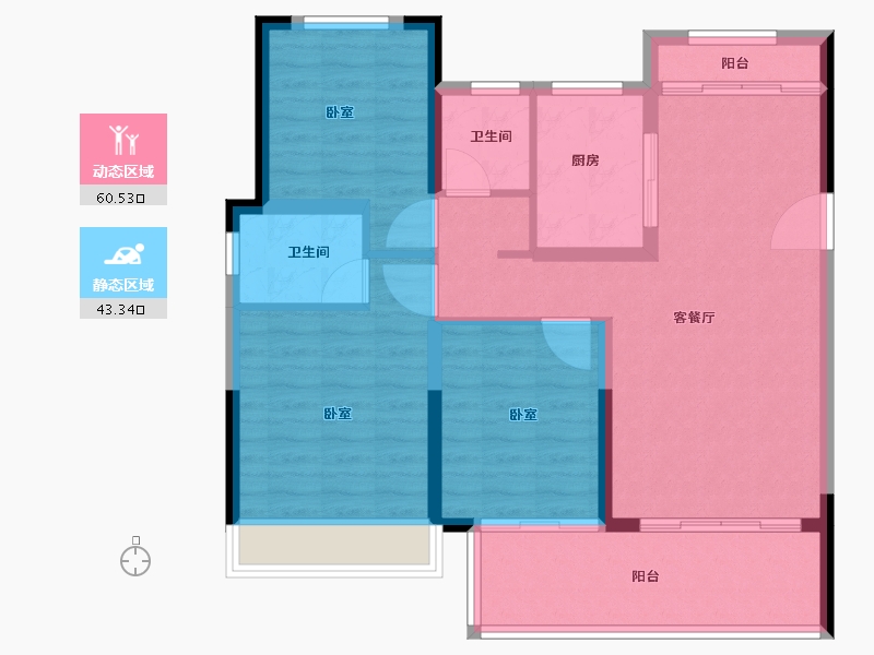 湖北省-孝感市-安陆领秀城-93.70-户型库-动静分区