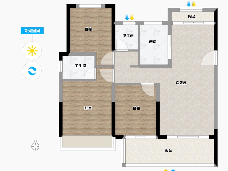 湖北省-孝感市-安陆领秀城-93.70-户型库-采光通风